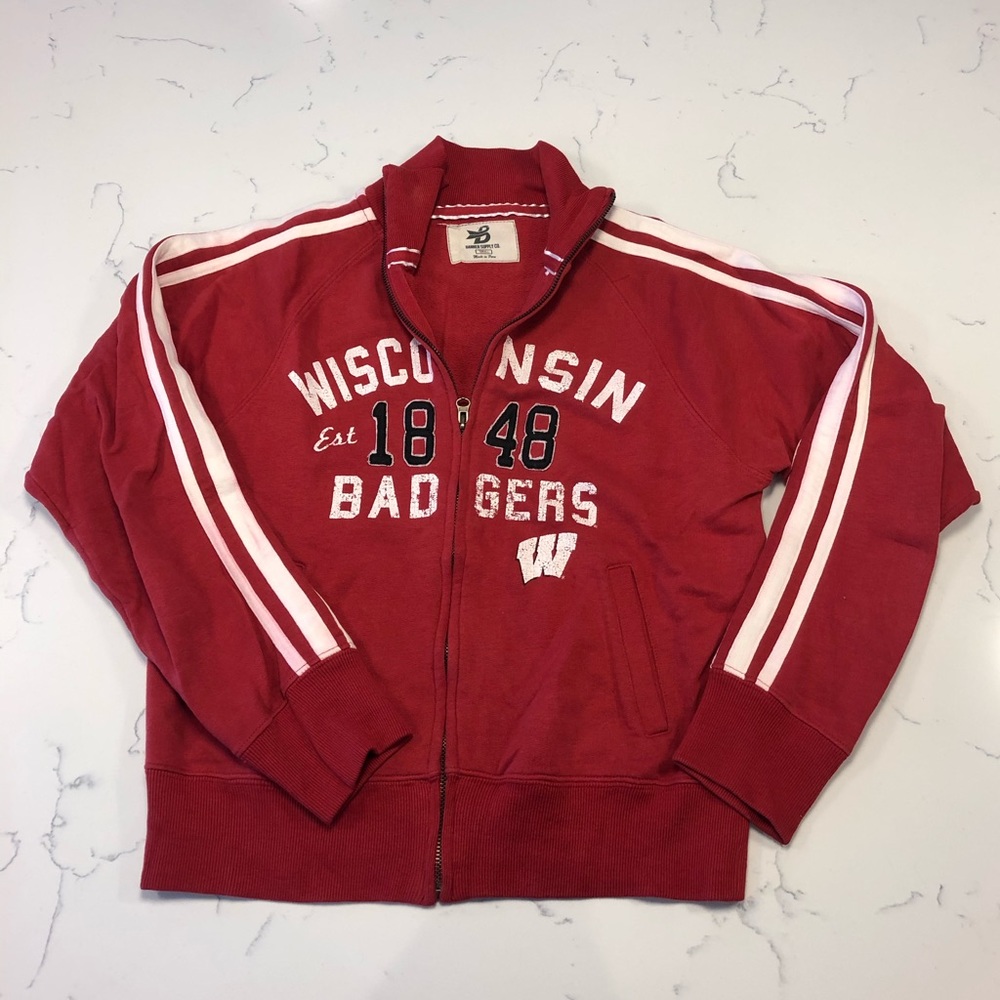 Wisconsin Badgers Red Zip-Up Track Jacket